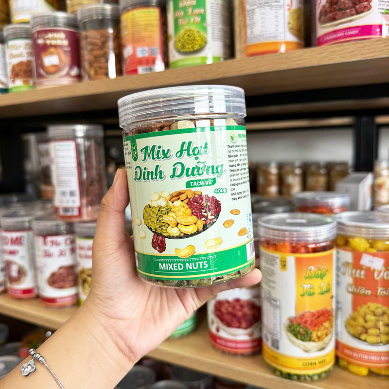 Hạt Mix Dinh Dưỡng Tách Vỏ Thơm Ngon 400g Hộp Pet 5 Hạt Mix Dinh Dưỡng Tách Vỏ Thơm Ngon 400g Hộp Pet