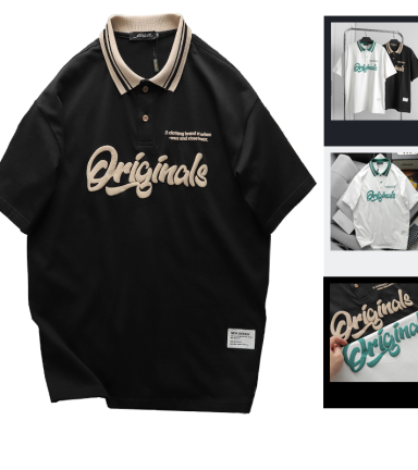 Áo Thun Nam Cổ Bẻ Oversize In Chữ Originals Big Size 110kg - AB497