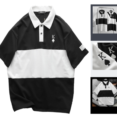 Áo Thun Nam Cổ Tròn Oversize Thêu Logo Poker Big Size 100kg - AB498