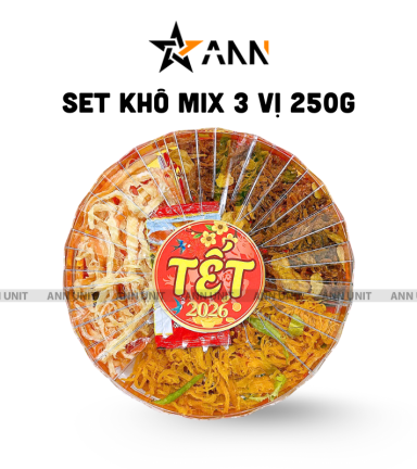 Set Khô Mix 3 Vị Khô Mực - Khô Heo - Khô Gà Hộp Sun Khía 250g Hộp Quà Tết 2026 - SKM3VHK
