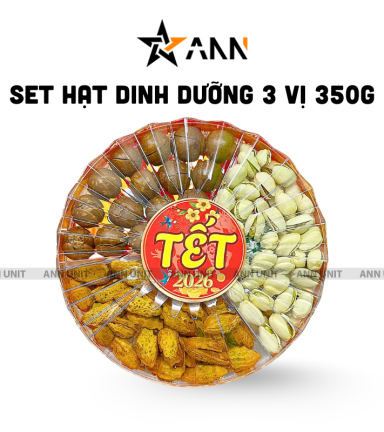 Hộp Quà Tết Set Hạt Dinh Dưỡng Tam Vị 350g - Hộp Sun Khía Hộp Quà Tết 2026 - SHDD3VHK