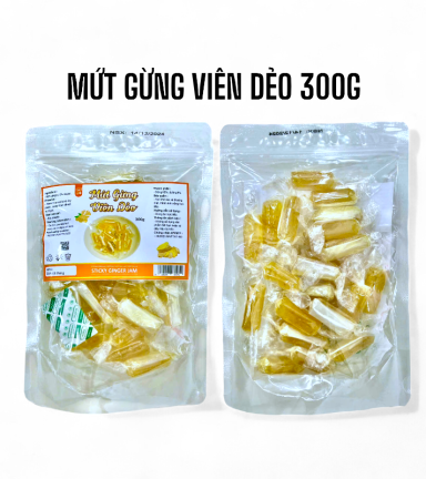 Mứt Gừng Viên Dẻo Túi Zip 300g - MGSDTZ