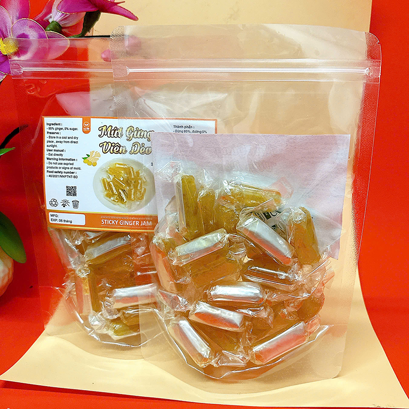 Chỗ sỉ mứt Gừng Viên Dẻo Túi Zip 300g 6 Chỗ sỉ mứt Gừng Viên Dẻo Túi Zip 300g