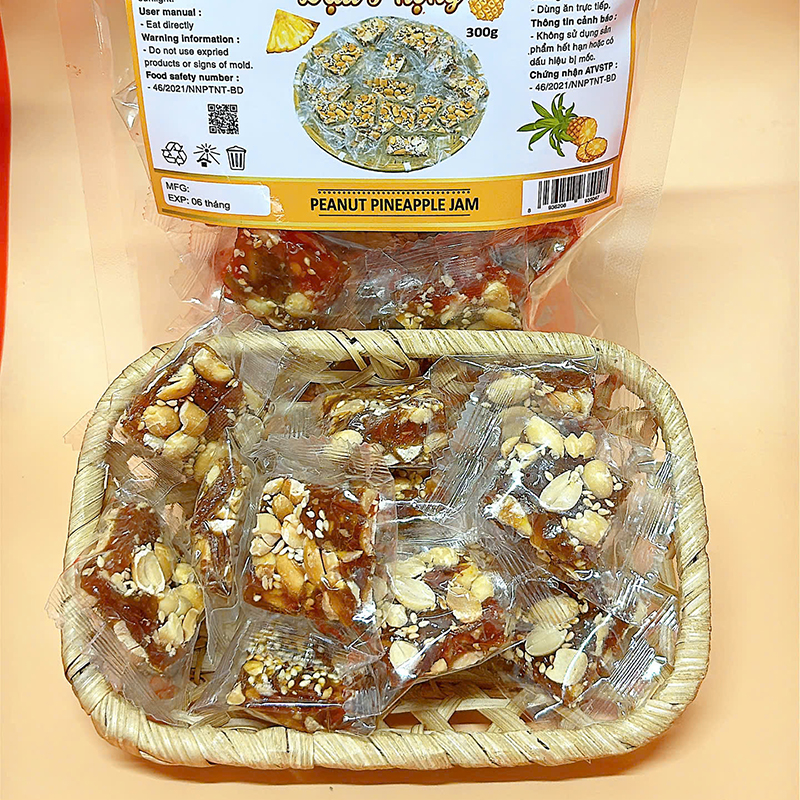23380_z6125808197330-b8aabbf3acdffef58e7171ad0f0f625a_20241214103019-4.jpg Mứt Khóm Đậu Phộng Túi Zip 300g - MKDPTZ