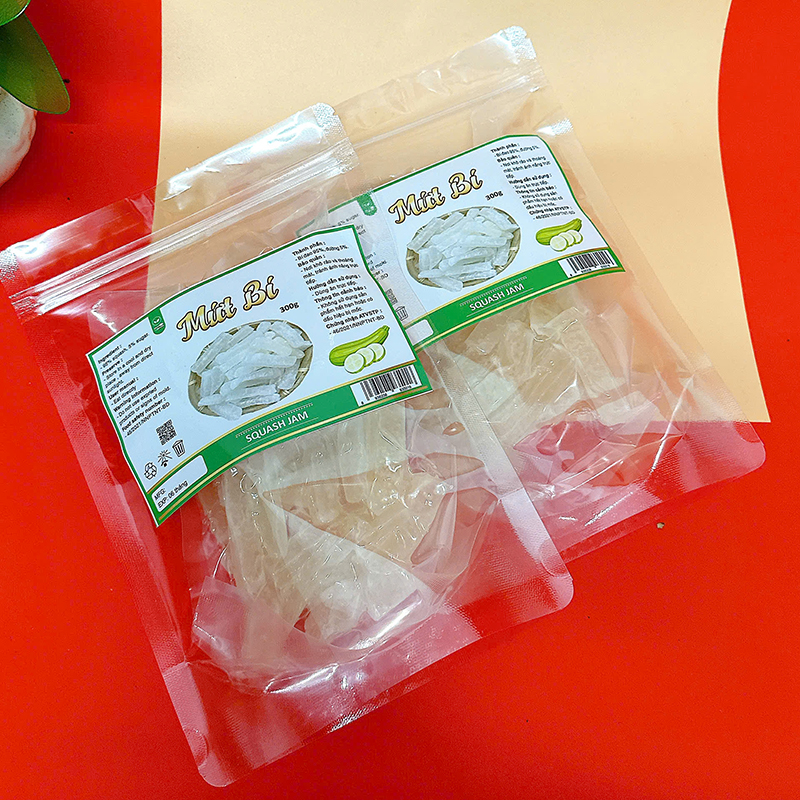 Chuyên sỉ mứt Bí Túi Zip 300g 6 Chuyên sỉ mứt Bí Túi Zip 300g