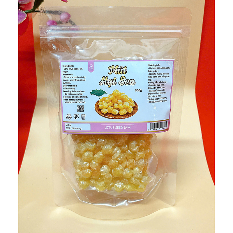 Nguồn hàng sỉ mứt Hạt Sen Túi Zip 300g 6 Nguồn hàng sỉ mứt Hạt Sen Túi Zip 300g