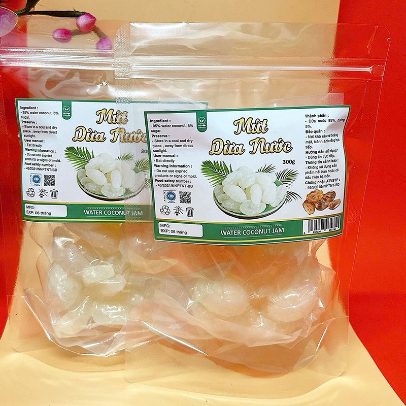 Mứt Dừa Nước Túi Zip 300g 7 Mứt Dừa Nước Túi Zip 300g