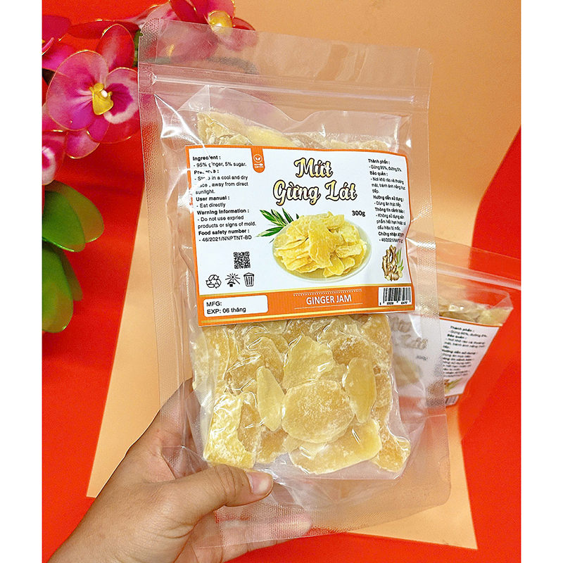 Mứt Gừng Lát Túi Zip 300g 6 Mứt Gừng Lát Túi Zip 300g
