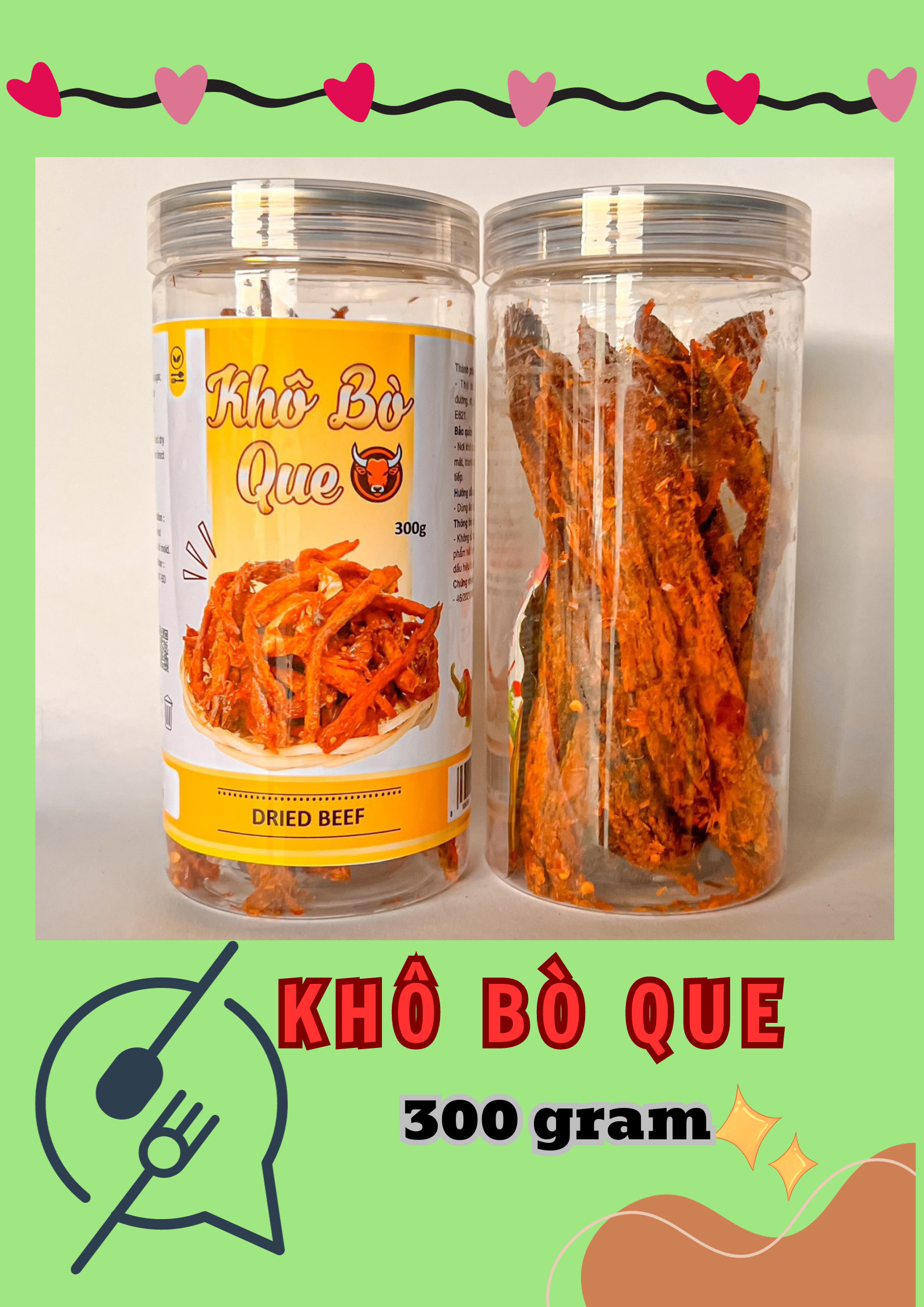 Chỗ sỉ khô Bò Que Loại Đặc Biệt 300g Hộp 2 Chỗ sỉ khô Bò Que Loại Đặc Biệt 300g Hộp