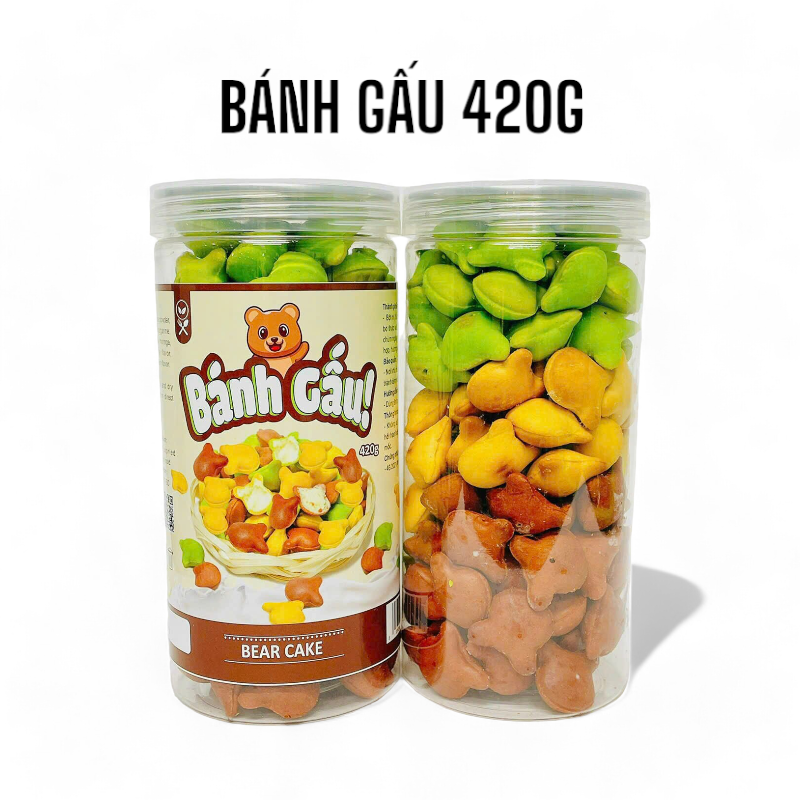 23449_adfsdfg-photoroom_20240731104107-1.png Bánh Gấu Mix 3 Vị Thơm Ngon Hộp Pet 420g (Chùm Ngây- Socola - Truyền Thống) Hộp - BGM3V420