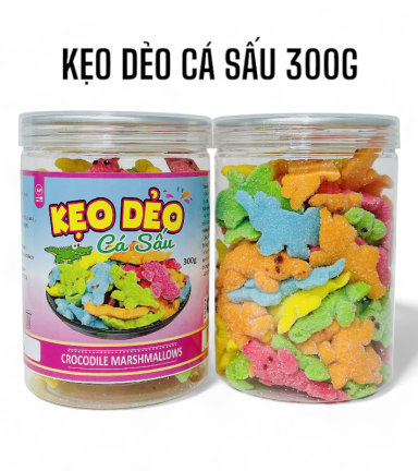 Kẹo Dẻo Cá Sấu Hộp Pet 300g - KDCSHP300