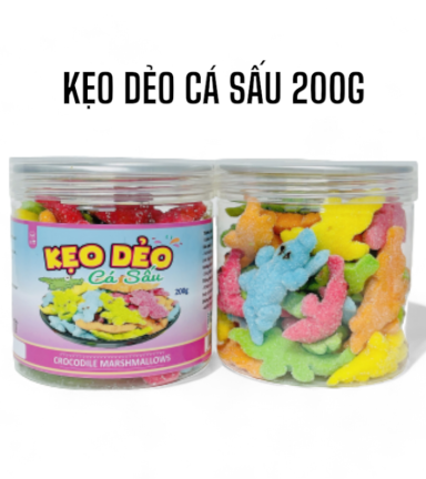 Kẹo Dẻo Cá Sấu Hộp Pet 200g - KDCSHP200