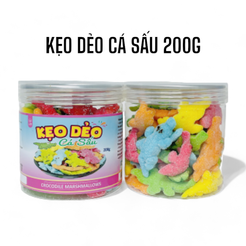 Kẹo Dẻo Cá Sấu Hộp Pet 200g 1 Kẹo Dẻo Cá Sấu Hộp Pet 200g