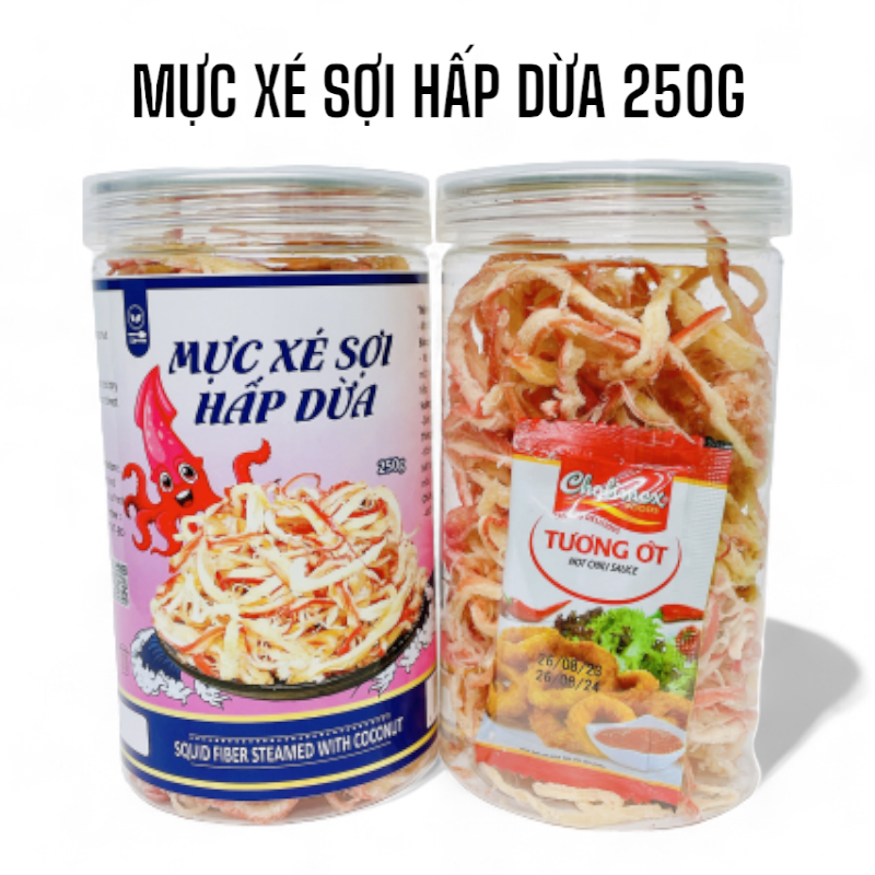 Mực Xé Sợi Hấp Dừa Thơm Ngon 250g Hộp 1 Mực Xé Sợi Hấp Dừa Thơm Ngon 250g Hộp
