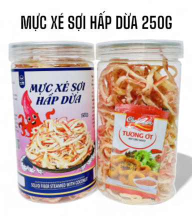 Mực Xé Sợi Hấp Dừa Thơm Ngon 250g Hộp - 8936208932800