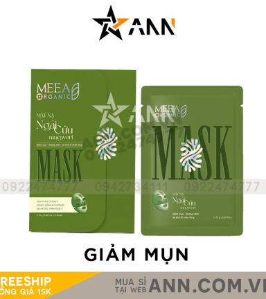 Mặt Nạ Thạch Collagen Meea Organic Màu Xanh Ngãi Cứu Mugwort Mask Hộp 5 Miếng - 8938534672443
