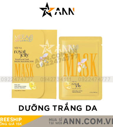 Mặt Nạ Thạch Collagen Meea Organic Màu Vàng Royal Jelly Mask Hộp 5 Miếng - MASKROYALJELLY