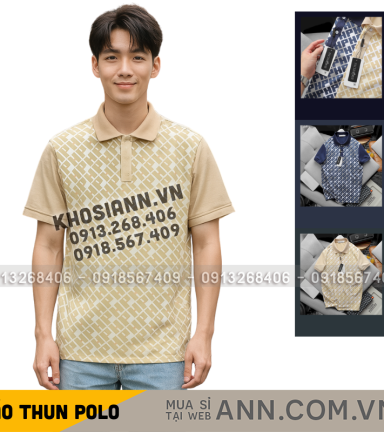 Áo Thun Nam Cổ Bẻ Pack Hourse In Hoạ Tiết Chữ HP (Có size 3x) - CS220