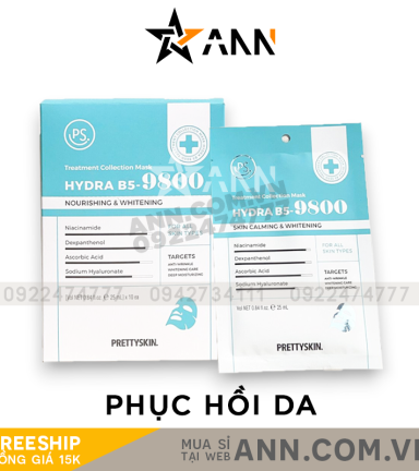 Mặt Nạ Prettyskin Hydra B5 Màu Xanh Nhạt Phục Hồi Da Hộp 10miếng - 8809733215635