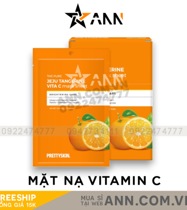 Mặt Nạ Vitamin C Prettyskin Jeju Tangerine Hộp 10 miếng - 8809733214867