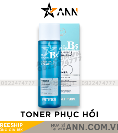 Nước Hoa Hồng Toner Prettyskin Multi Hydra B5 Phục Hồi Dưỡng Trắng Da 205ml - 8809733218728