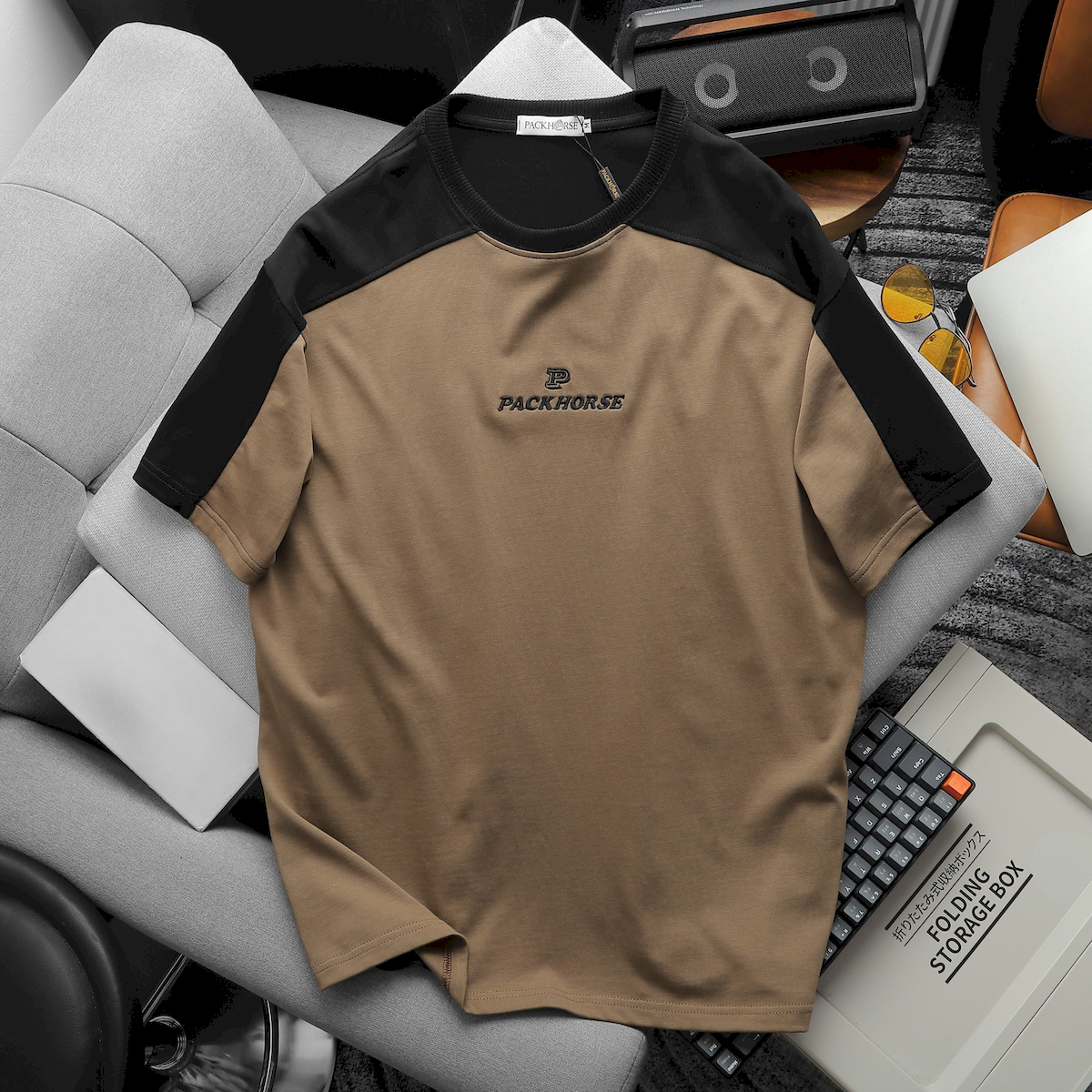 24093_z5363825488013-ec2a619c6d7fb6ecb8a9b36c35fb2fa2_20240420025041-2.png Áo Thun Nam Cổ Tròn Oversize Tay Phối Màu Thêu Chữ PackHorse - AB512