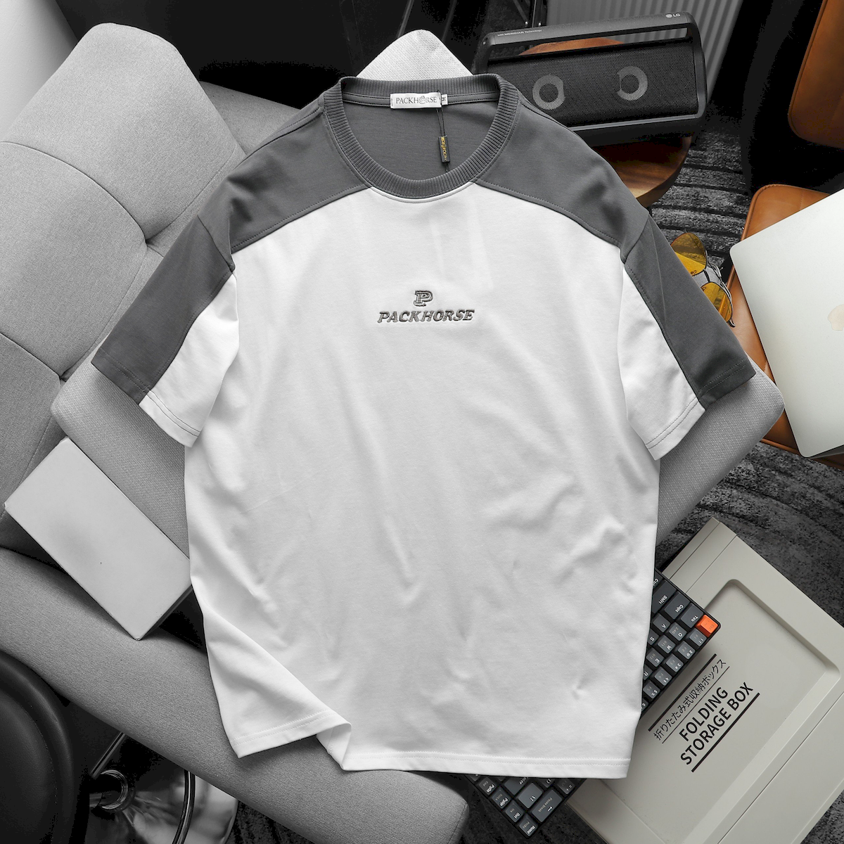 24093_z5363825534399-7cb71187967f45dd587dba638d4ff15a_20240420025047-2.png Áo Thun Nam Cổ Tròn Oversize Tay Phối Màu Thêu Chữ PackHorse - AB512