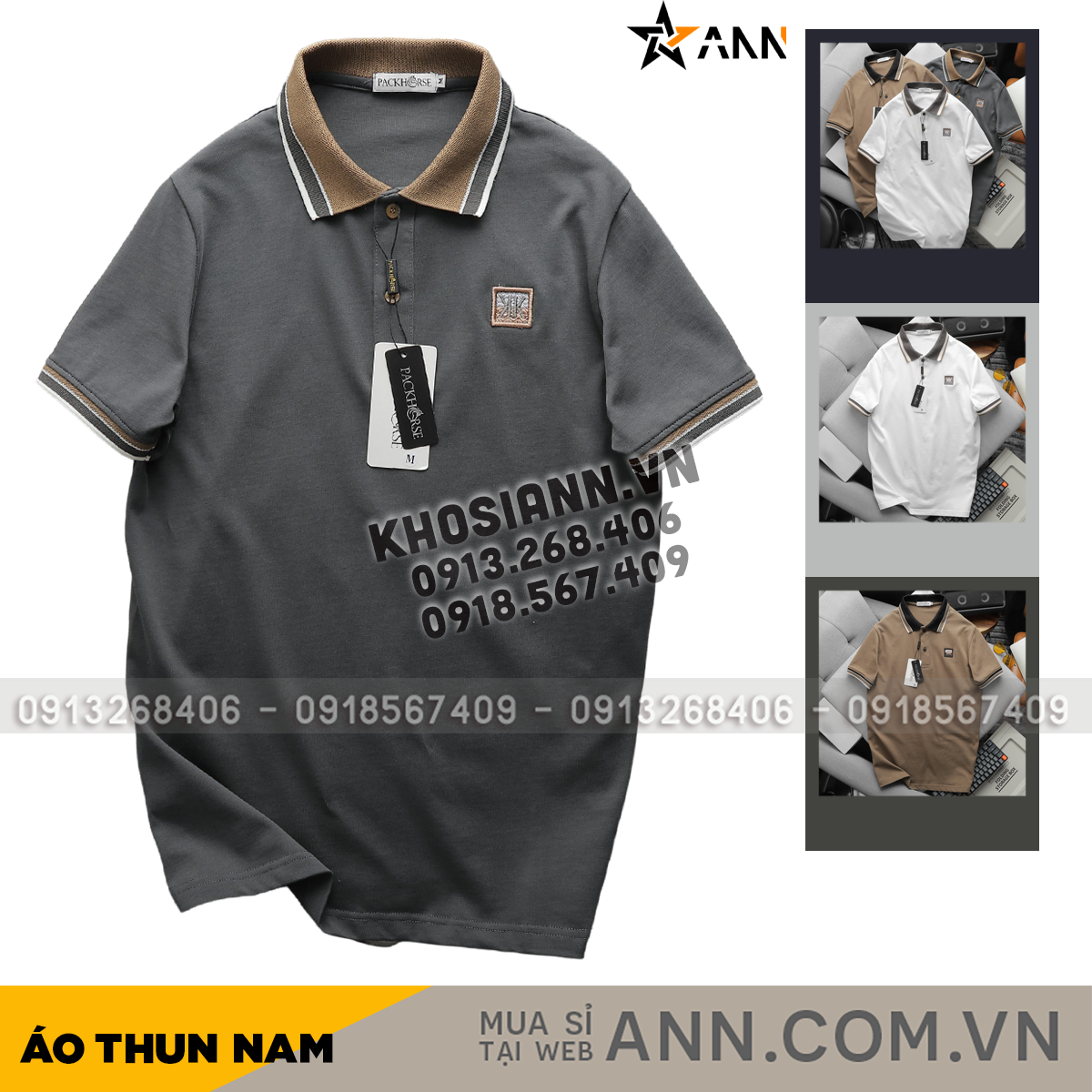 24098_1_20240422045648-2.png Áo Thun Nam Cổ Bẻ Pack Horse Thêu Nổi Logo Chữ KK (Có size 3x) - CS225