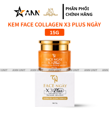 Kem Face Collagen X3 Plus TN Đông Trùng Hạ Thảo Mỹ Phẩm Đông Anh 15g Ban Ngày - Phiên Bản Mới - FACENGAYX3MOI