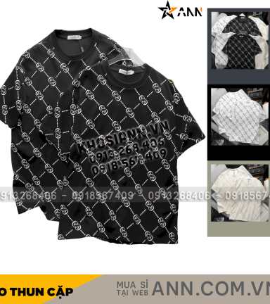 Áo Thun Cặp Nam Nữ Cổ Tròn Pack Horse In Chữ AA - AB516