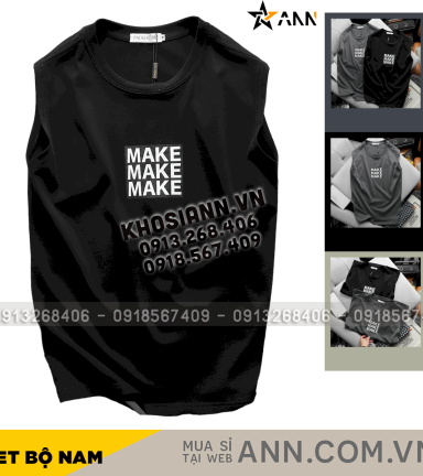Áo Thun Ba Lỗ Nam Pack Horse In Chữ MAKE - AB517