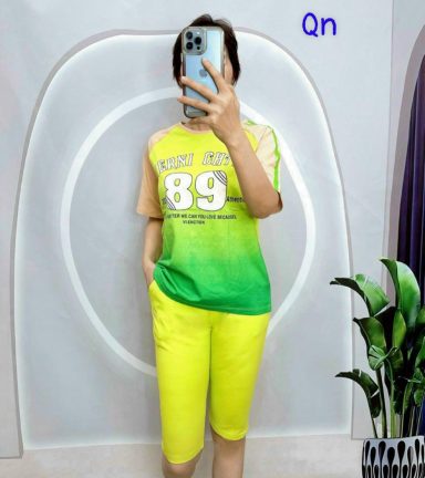 Đồ bộ quần lửng áo tay ngắn in số 89 - DBO4589