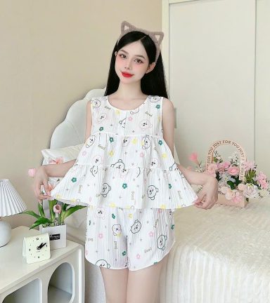 Đồ bộ quần đùi áo ba lỗ có nút mặc nhà - DBO4671