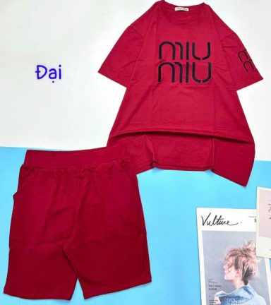 Đồ bộ quần đùi áo tay ngắn size lớn in 2 chữ miu - DBO4673