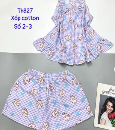 Đồ bộ quần đùi áo ba lỗ xốp cotton nhiều hoạ tiết - DBO4680