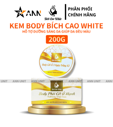 Kem Body Bích Cao White Phôi Cốt Ủ Mạnh X3 200g - Phiên Bản Nâng Cấp - 8936197120004