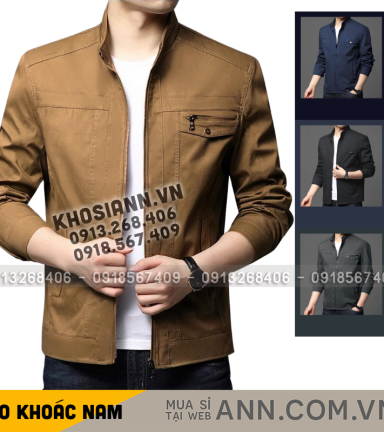 Áo Khoác Kaki Nam Phối Túi Trước Ngực Cao Cấp - AK090