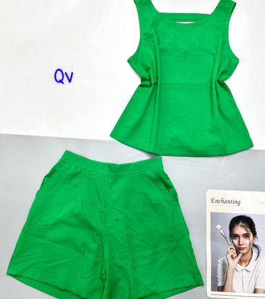 Đồ bộ vải kate mặc nhà áo sách nách trơn - DBO4722