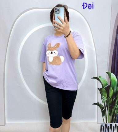 Đồ bộ quần lửng đen áo tay ngắn in hình con sóc - DBO4729