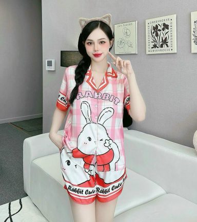 Đồ bộ quần đùi latin áo tay ngắn cổ bẻ in nhiều hình - DBO4740