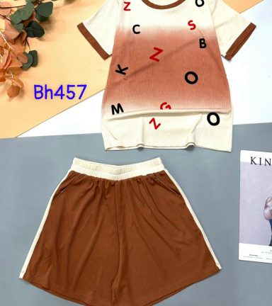 đồ bộ quần đùi áo tay ngắn loang in nhiều chữ - DBO4745