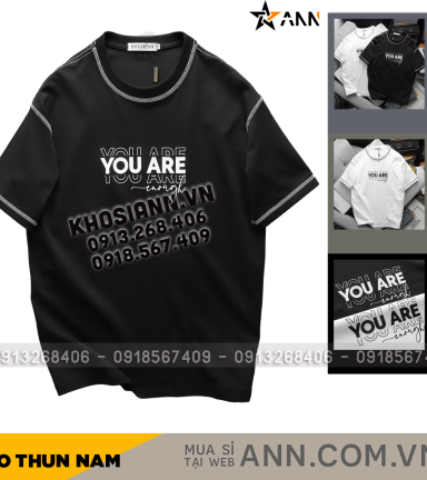 Áo Thun Nam Cổ Tròn Pack Horse In Chữ You Are Enough - AB519