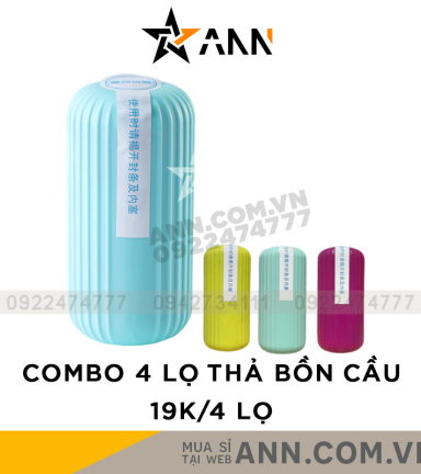 Combo 4 Lọ Thả Bồn Cầu Diệt Khuẩn Cao Cấp - Lọ Thả Bồn Cầu Khử Mùi Nhà Vệ Sinh Tiện Lợi 12.5x5.5 cm - CBTHABONCAU01