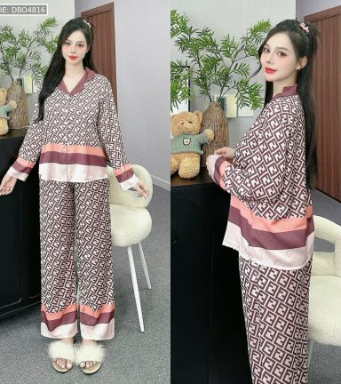 Đồ bộ latin mặc nhà quần dài áo tay dài in nhiều hoạ tiết - DBO4816