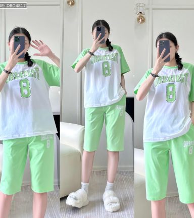 Đồ bộ quần lửng áo tay ngắn in số 8 - DBO4817