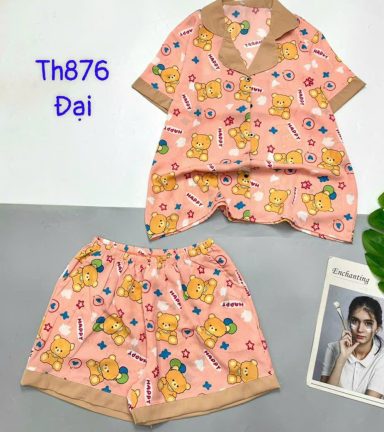 Đồ bộ quần đùi mango pijama có túi trước in nhiều hình - DBO4833