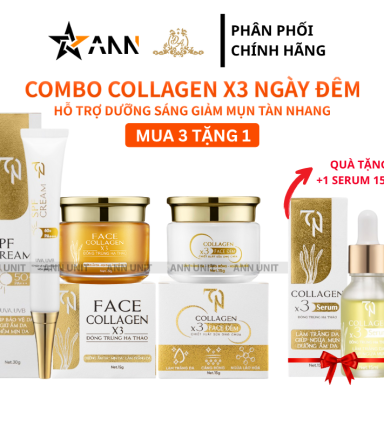 Combo Kem Face Ngày Đêm Collagen X3 TN Mỹ Phẩm Đông Anh - CBNGAYDEMTN