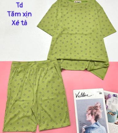 Đồ bộ quần lửng áo tay ngắn tăm xịn xẻ tà - DBO4852