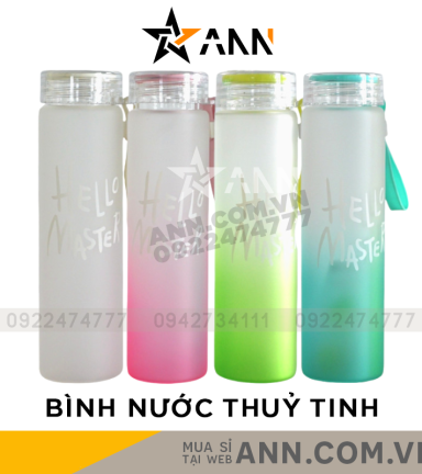 Bình Nước Thuỷ Tinh - Bình Đựng Nước Hello Master 480ml - BNTT01