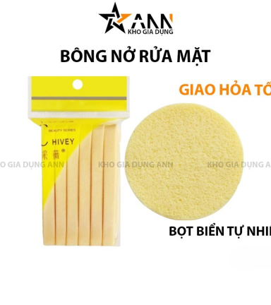 Combo 2 Bông Mút Nở Rửa Mặt - Miếng Bọt Rửa Mặt Chất Liệu Bọt Biển Tự Nhiên Gói 12 Miếng 8cm - BNTT02